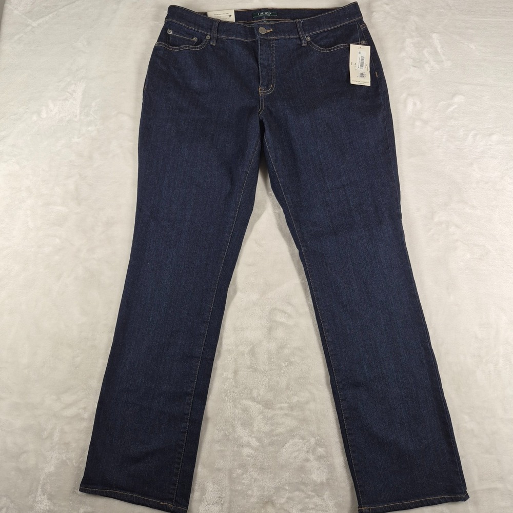 Lauren Ralph Lauren Modern Straight Curvy Jeans Women's Size 16 x 30 Blue NWT